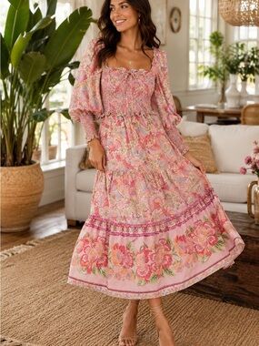 farm rio romantic garden maxi dress Farm Rio Bloom Garden Maxi Dress by Farm Rio